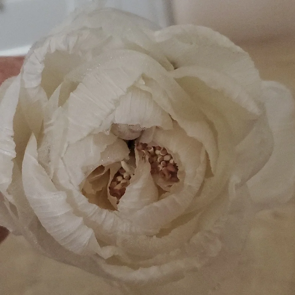 White Faux Peony
